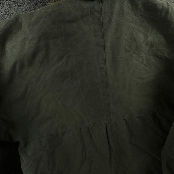 Country Style Cotton Waxed Jacket Full Zip Cargo Pockets Youth Size 32 Green Boy - Picture 16 of 16
